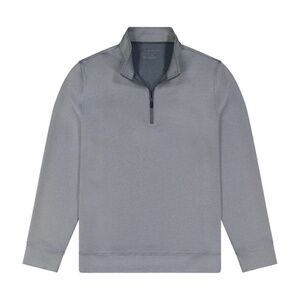 Hickey Freeman Men's Quarter Zip Pullover Striped Gray Size M